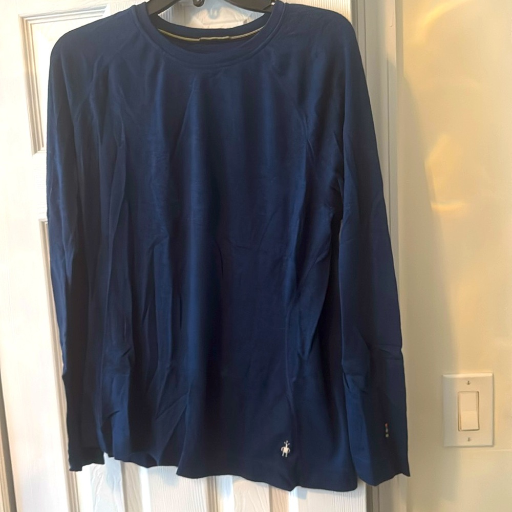 Smartwool Classic Thermal Merino Crew Base Layer Top, Alpine Blue Heather